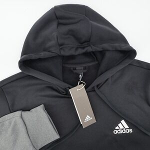 NEW Adidas Hoodie AEROREADY Black Grey Colorblock Hoodie‎ Sweatshirt Mens Size M